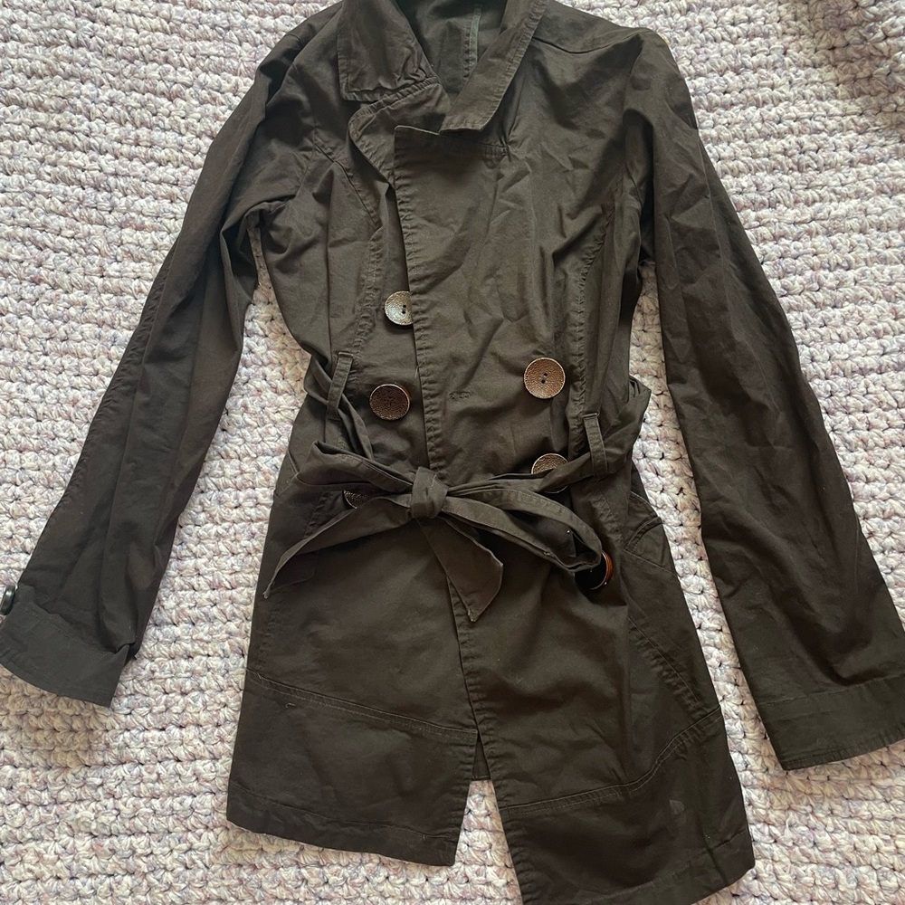 Rewind Brown Trench Coat Classic Style